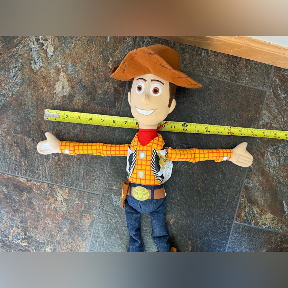Disney Pixar iconic Woody 2010 stuffed cowboy plush with hook & loop hands. - Picture 12 of 12